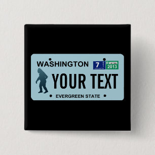 Washington Sasquatch License Plate Button