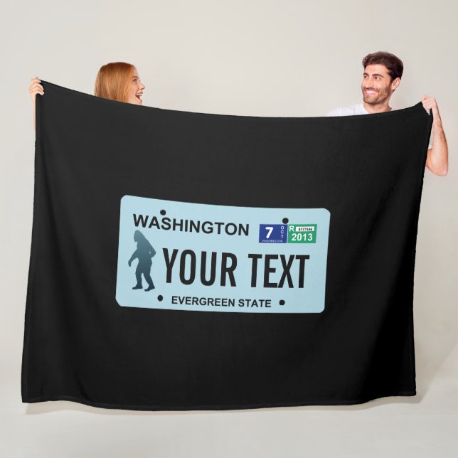Washington Sasquatch License Plate Fleecedecke (Beispiel)