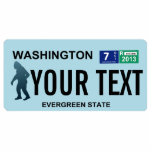 Washington Sasquatch License Plate Fotoskulptur Magnet<br><div class="desc">Die dunkle Silhouette von Sasquatch (Bigfoot) auf einem weißen Washingtoner Nummernschild. Fügen Sie Ihren eigenen Text hinzu. Teller für weitere Staaten und andere Einrichtungen (kanadische Provinzen, ausländische Länder) auf Anfrage. Fügen Sie Ihren eigenen Text hinzu. Wenn Sie in ländlichen Gebieten des Pazifik-Nordwestens leben oder reisen, können Sie vielleicht auf eine...</div>