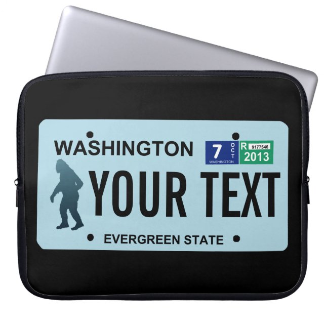 Washington Sasquatch License Plate Laptopschutzhülle (Vorderseite)
