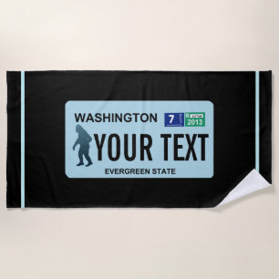 Washington Sasquatch License Plate Strandtuch