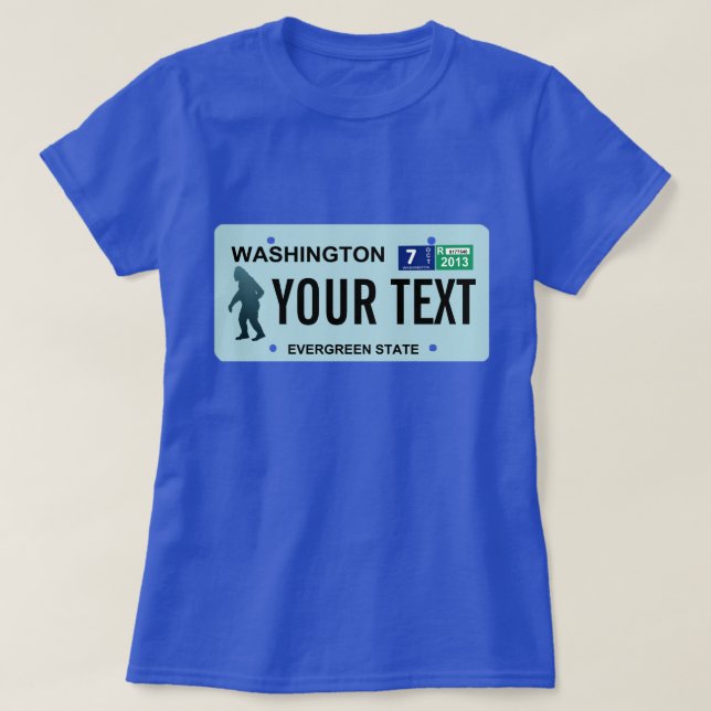 Washington Sasquatch License Plate T-Shirt (Design vorne)