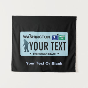 Washington Sasquatch License Plate Wandteppich
