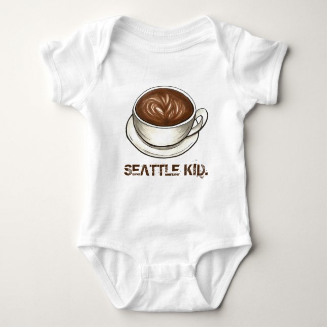 Washington SEATTLE KID Coffee Cup Latte Baby Strampler (Vorderseite)
