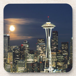 Washington, Seattle, Skyline bei Nacht von Kerry 1 Getränkeuntersetzer