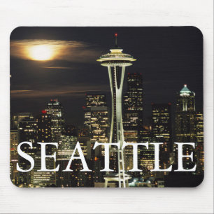 Washington, Seattle, Skyline bei Nacht von Kerry 2 Mousepad