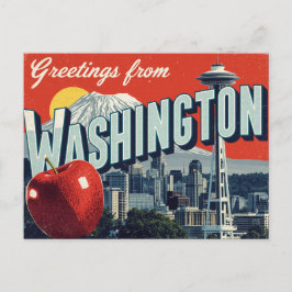 Washington Seattle Space Needle Apfel Postkarte