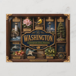 Washington Shadow Box 3D Figurine Staat Postkarte