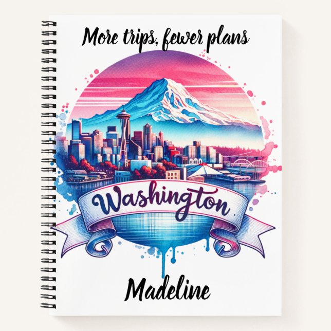 Washington Skyline bei Sonnenuntergang Notizbuch (Vorderseite)
