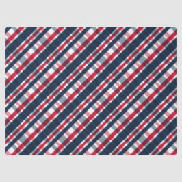 Washington Sports Fan Blue White Red Kariert Seidenpapier