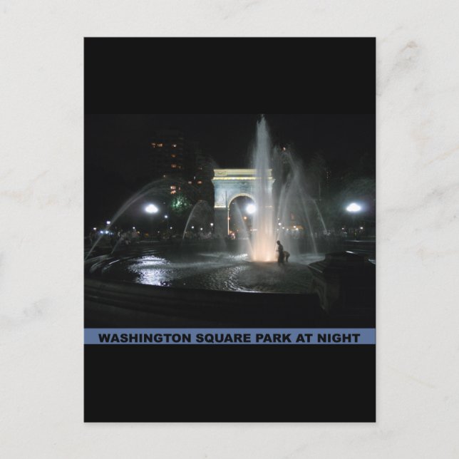 Washington Square Park at Night, NYC Postkarte (Vorderseite)
