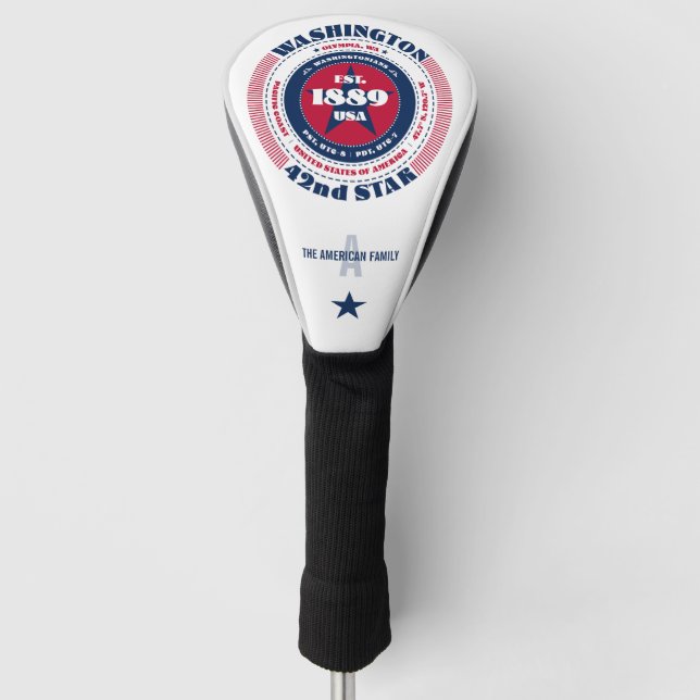 Washington Staat Circle Custom Golf Head Cover Golf Headcover (Vorderseite)