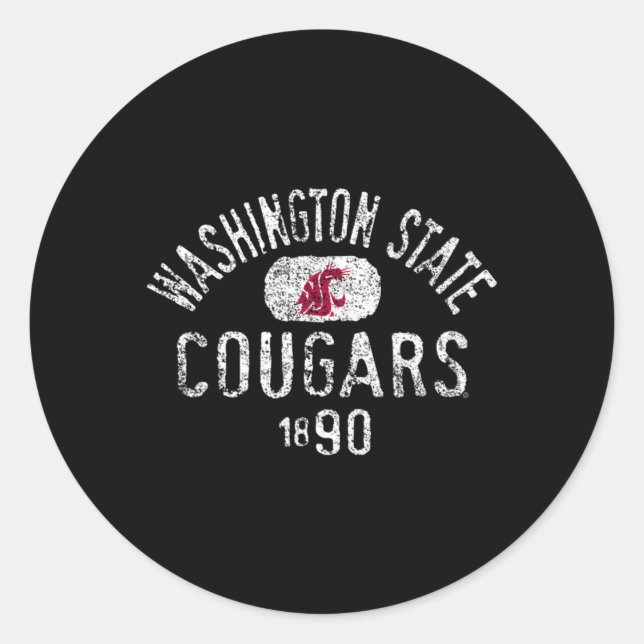Washington Staat Cougars 1890 Runder Aufkleber (Vorderseite)