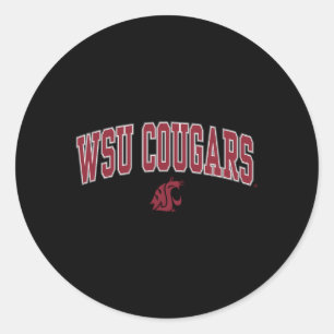 Washington Staat Cougars Arch über Black Runder Aufkleber