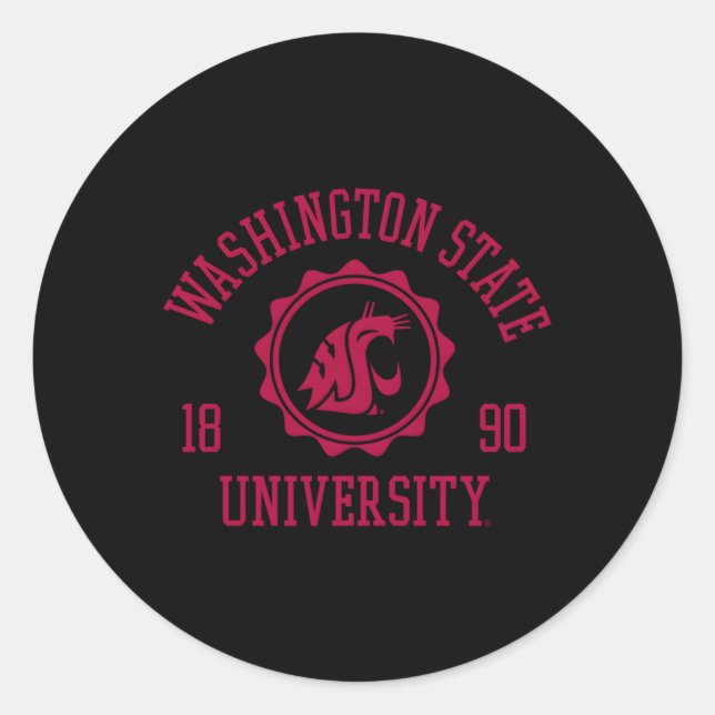 Washington Staat Cougars Briefmarke Runder Aufkleber (Vorderseite)