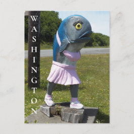 Washington Staat Fish Girl Statue Travel Postkarte