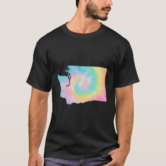 Washington Staat Gefärbte Krawatte Niedlich Retro T-Shirt