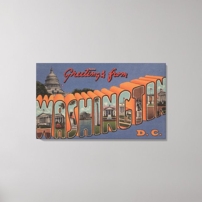 Washington (Staat) - Große Briefmarkenszenen 2 Leinwanddruck (Vorderseite)