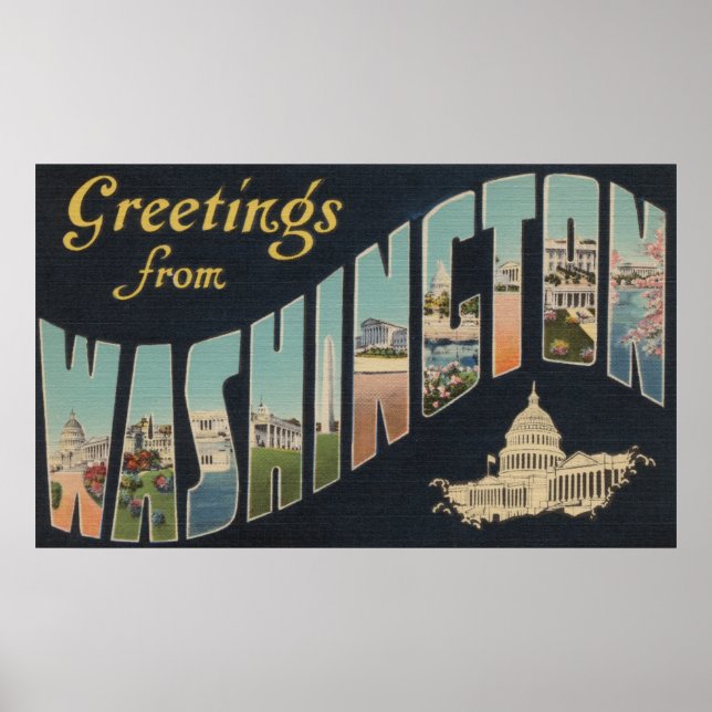 Washington (Staat) - Große Briefmarkenszenen 3 Poster (Vorne)
