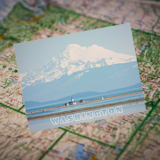 Washington Staat Mount Baker and Lighthouse Travel Postkarte