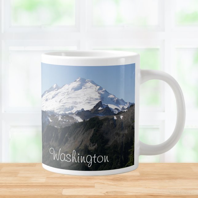 Washington Staat Mount Baker Foto Jumbo-Tasse (In Situ)