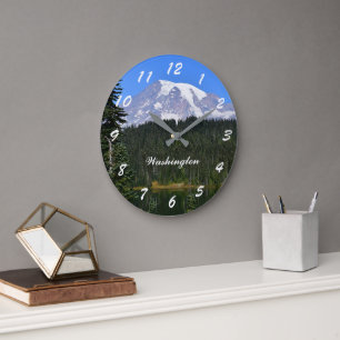 Washington Staat Mount Rainier Foto Große Wanduhr