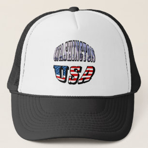 Washington Staat Picture und USA Flag Text Truckerkappe
