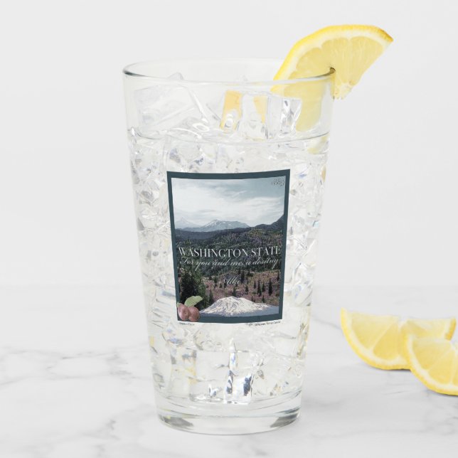 Washington Staat Poster Art Glas (Rückseite Ice)