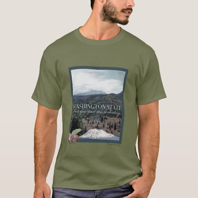 Washington Staat Poster Art T-Shirt (Vorderseite)