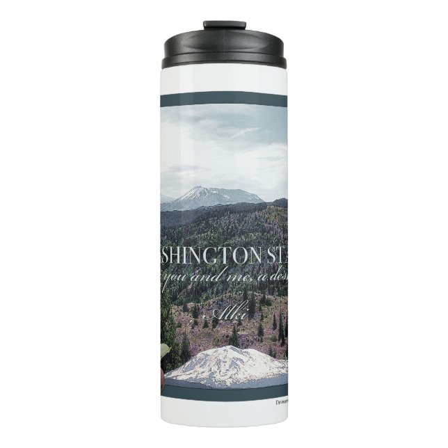 Washington Staat Poster Art Thermosbecher (Vorderseite)
