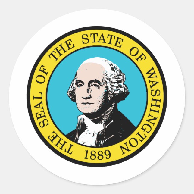 Washington Staat Siegel Runder Aufkleber (Vorderseite)