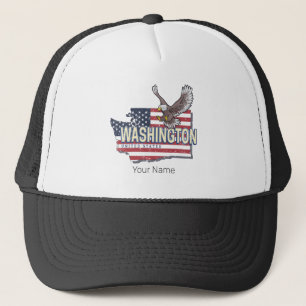 Washington Staat United Staaten Map USA Souvenir Truckerkappe