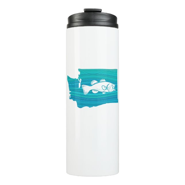 Washington Staat Wave Fishing Thermosbecher (Vorderseite)