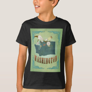 Washington-Staats-Karte - Grün T-Shirt