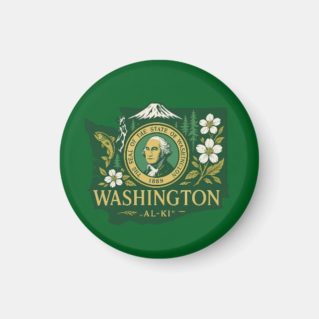 Washington Staatsstolz Magnet (Vorne)