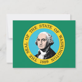 Washington State Flag Green Field Portrait 1889 Postkarte
