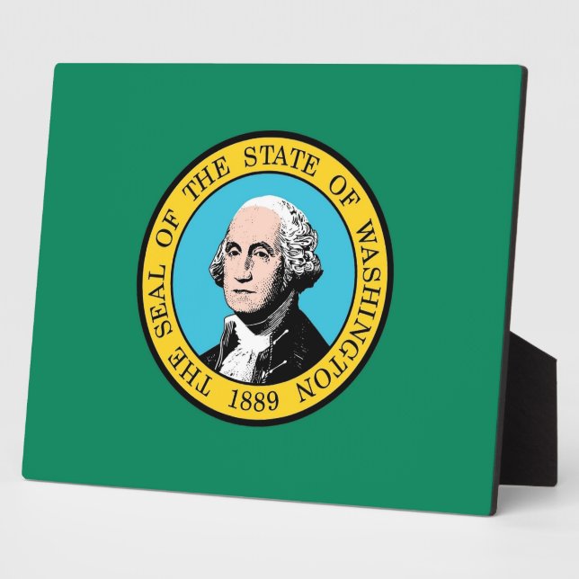 Washington State Flag Plaque Fotoplatte (Seite)