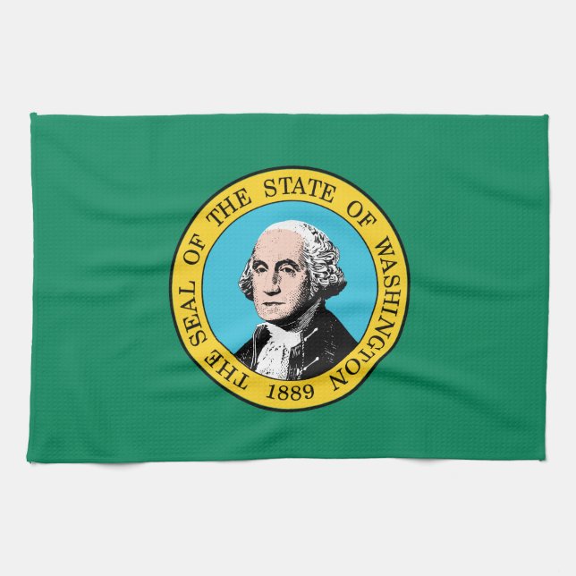 Washington State Flagge Geschirrtuch (Horizontal)