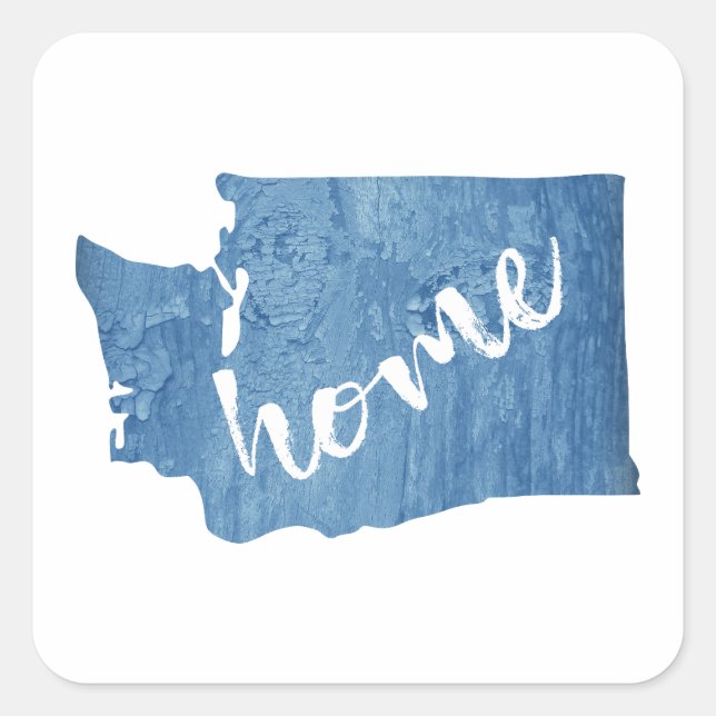 Washington State Home Wood Grain Quadratischer Aufkleber (Vorderseite)
