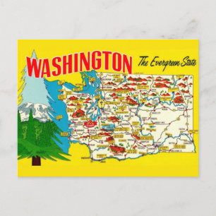 Washington State Karte Postkarte