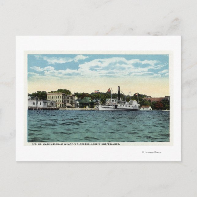 Washington Steamer bei Wolfeboro Wharf Postkarte (Vorderseite)