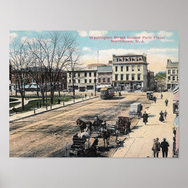 Washington Street, Morristown NJ, Vintag Poster (Vorne)