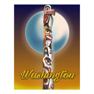 Washington Totem Pole Fotodruck