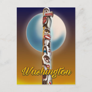 Washington Totem Pole Postkarte
