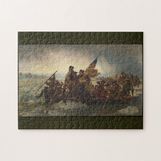 Washington überquert das Delaware Luetze Kunstpuzz (Horizontal)