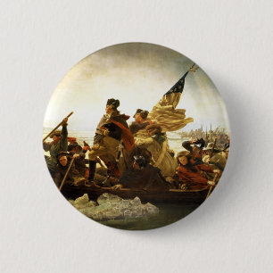 Washington überquert Delaware durch Emanuel Leutze Button