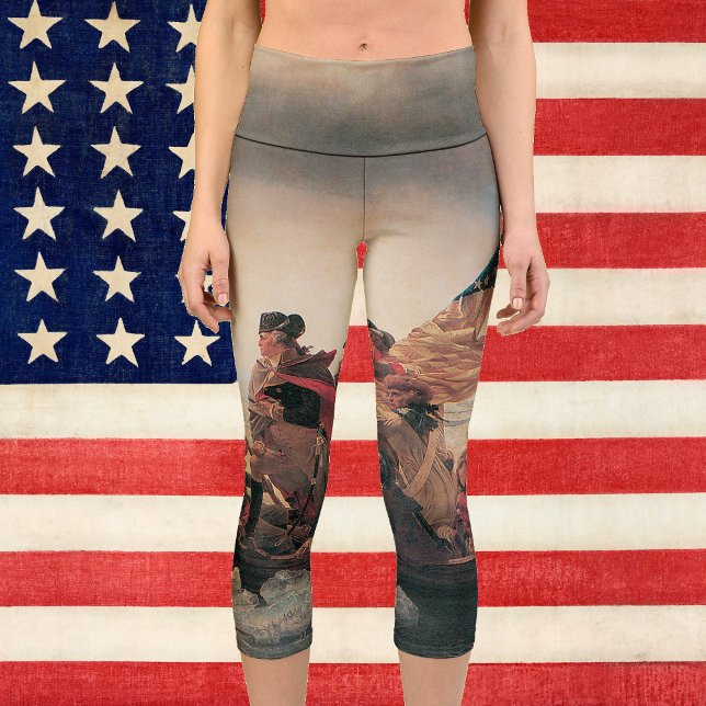 Washington überquert Delaware durch Emanuel Leutze Capri Leggings (Von Creator hochgeladen)