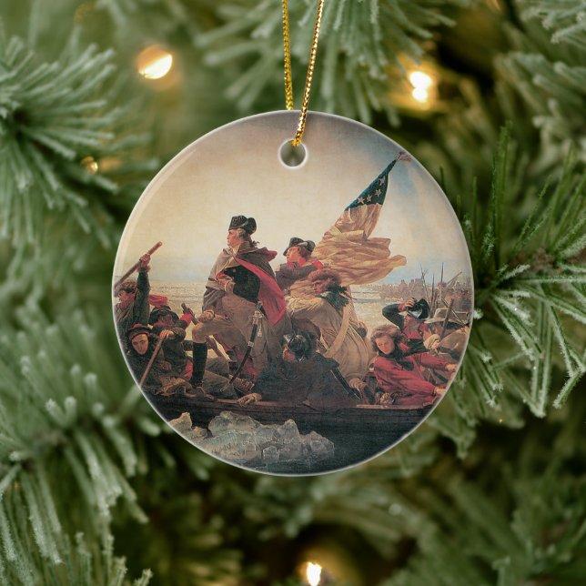 Washington überquert Delaware durch Emanuel Leutze Keramik Ornament (Baum)