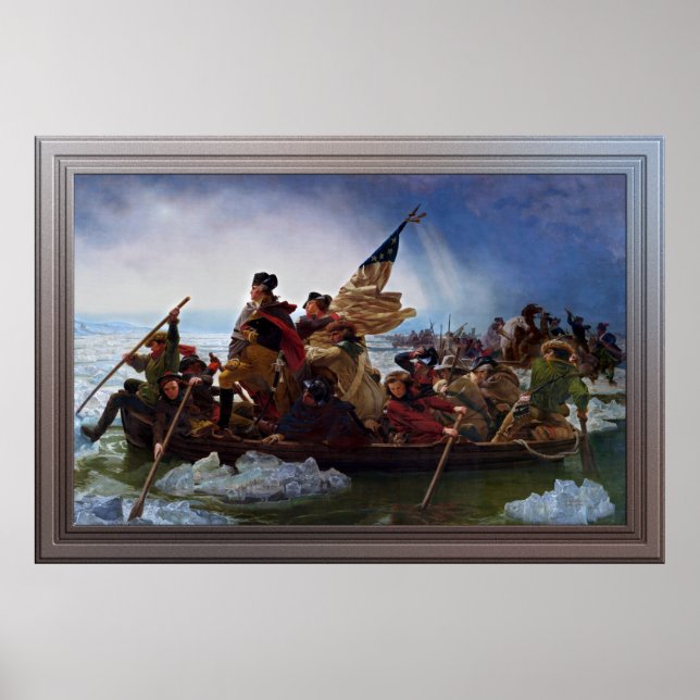 Washington überquert Delaware durch Emanuel Leutze Poster (Vorne)