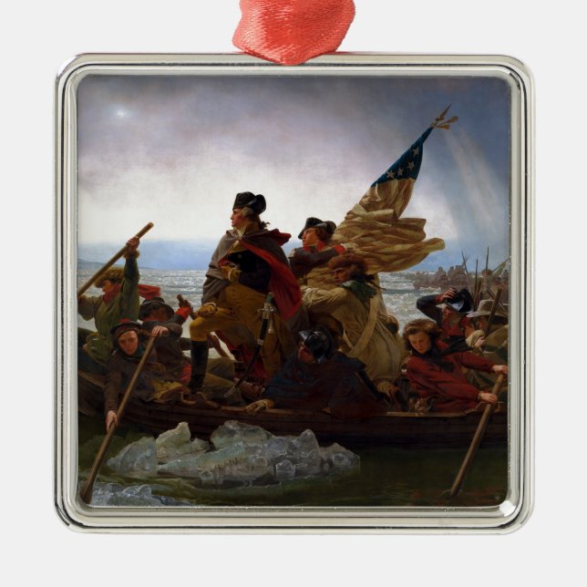Washington überquert Delaware durch Emanuel Leutze Silbernes Ornament (Vorne)